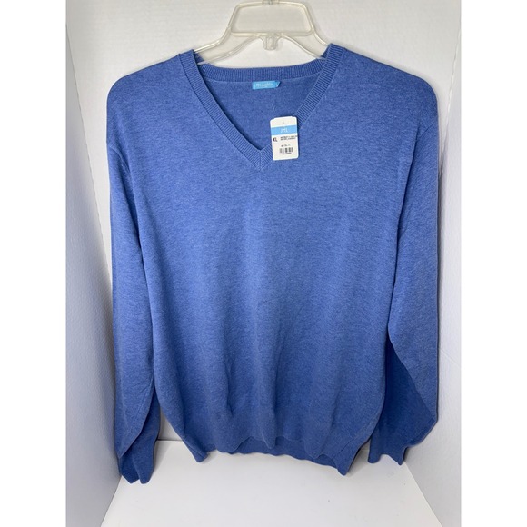 J.M. Laughlin Heather Chambray V-Neck Sweater, Womenswear, Extra Large, XL